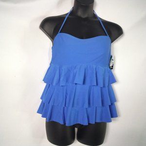 Island Escape Blue Halter Strap Foam Cups 3 Tier Tankini Separates Various NWT…